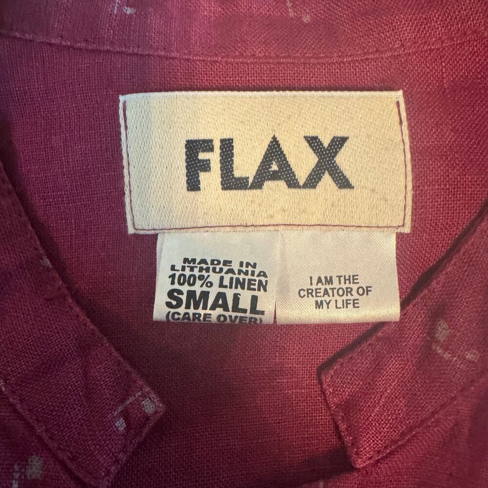 Flax 100% Linen Oversized Langenlook Button-Down … - image 8